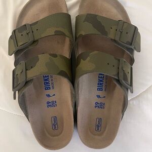 Birkenstock Olive Green Soft Footbed Sandals